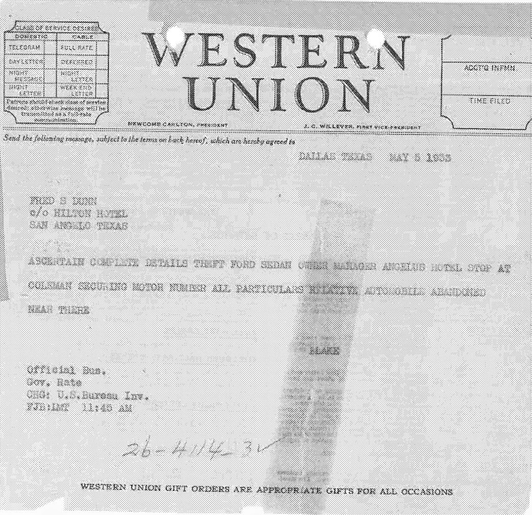 Primary source document for 130 Rounds in 15 Seconds: The Ambush That Ended Bonnie and Clyde