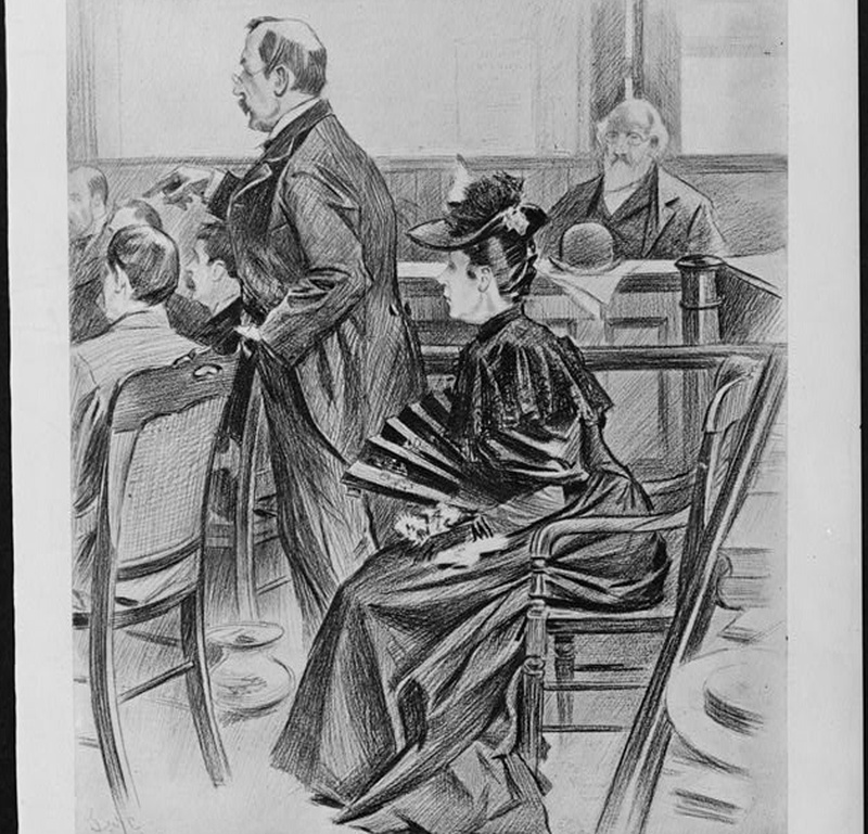 Courtroom sketch of the Borden trial