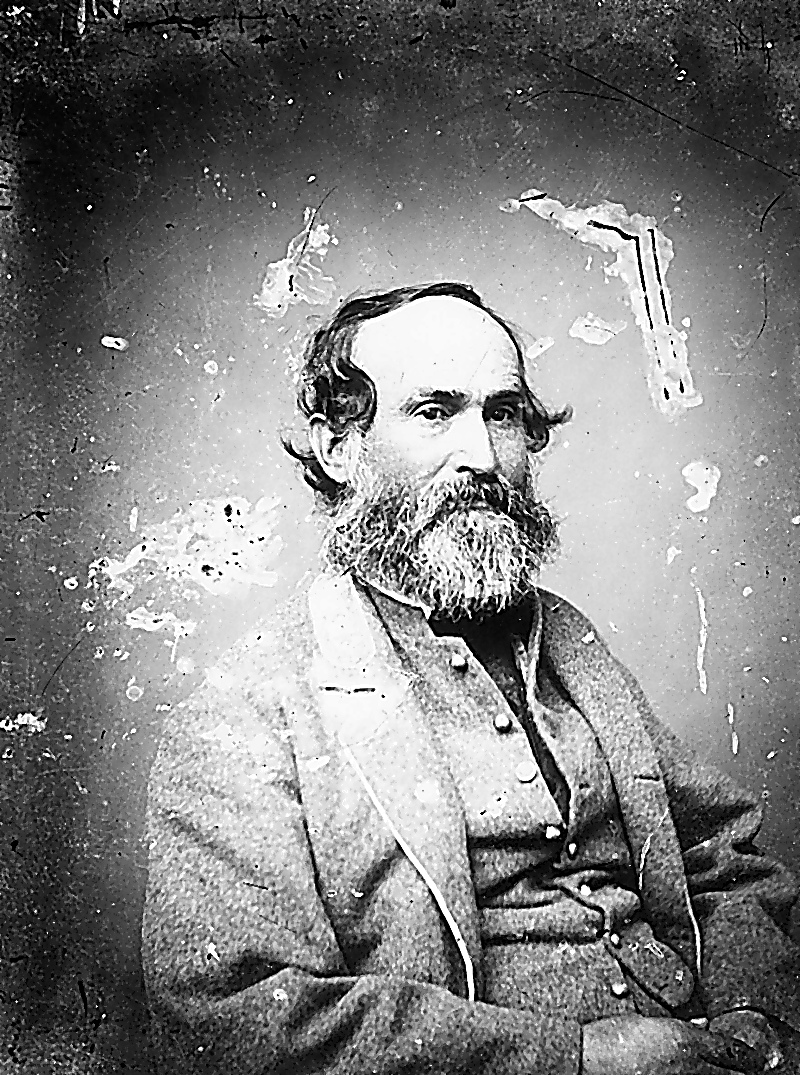 Confederate General Jubal Early, seated portrait from a period glass plate negative