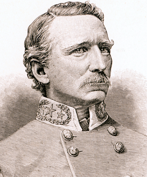 Engraved portrait of Brigadier General Joseph B. Kershaw in Confederate uniform