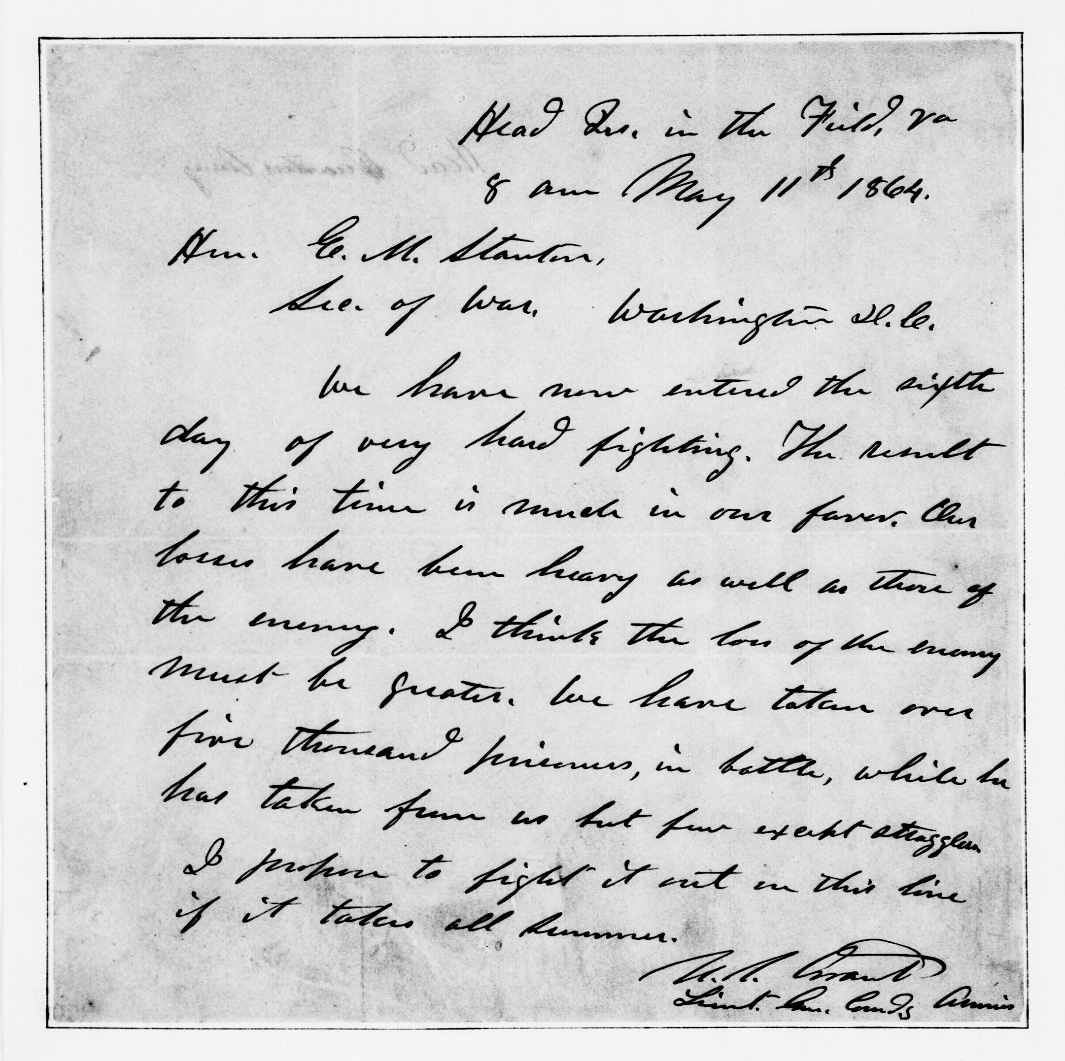 Primary source document for The Night the Army of the Potomac Stopped Retreating