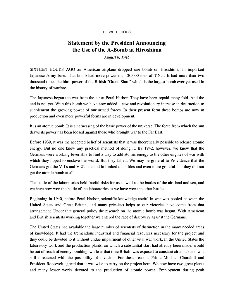 Primary source document for Hiroshima Wasn't Spared. It Was Saved For This.