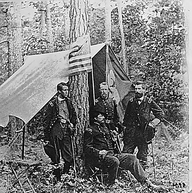 Winfield Scott Hancock with generals Barlow, Birney, and Gibbon at Petersburg