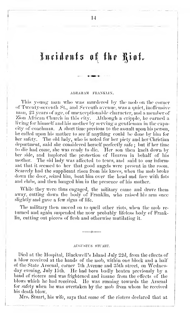 Primary source document for For Four Days, New York City Was Not Under Federal Control. The Mob Chose Who Lived.