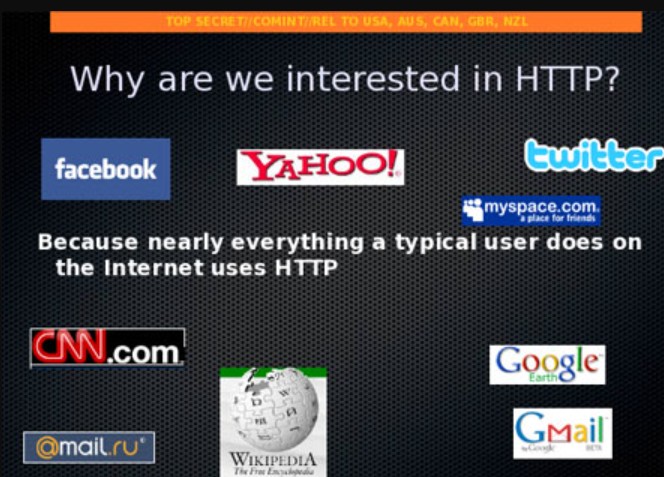 NSA XKeyscore training slide explaining interest in HTTP traffic