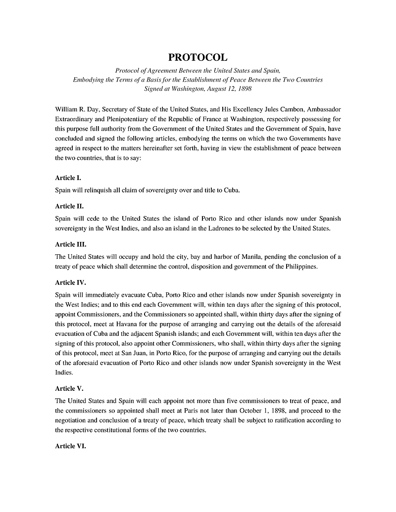 Primary source document for The War That Ended in a Cabinet Room, Not on a Battlefield