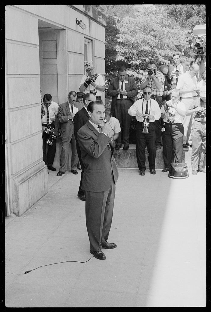 Governor George Wallace stands in the doorway of Foster Auditorium, June 11, 1963