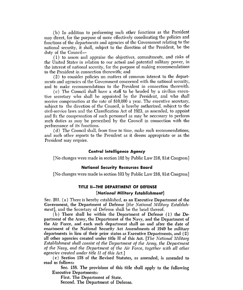 Primary source document for The Department of Defense Wasn't Created in 1947. It Was Created After the First Version of It Failed.