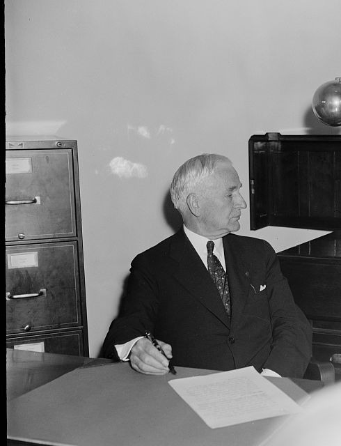 Secretary of State Cordell Hull at his desk, ca. 1939. Library of Congress, Harris and Ewing Collection. No known restrictions on publication.
